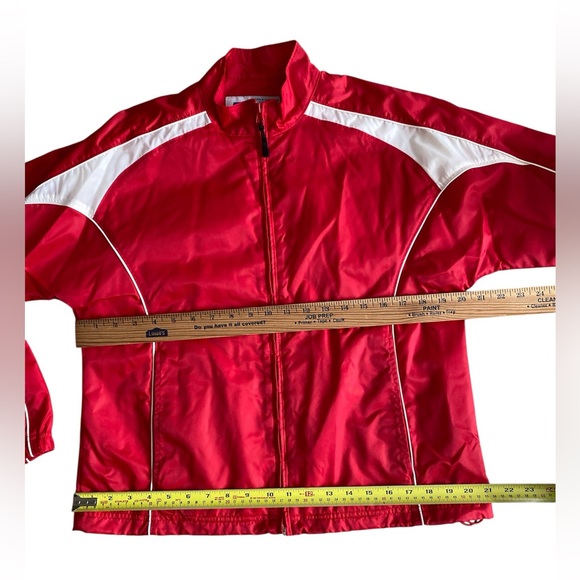 Russell Athletic water-resistant nylon windbreaker Red jacket Women size M - Picture 7 of 13